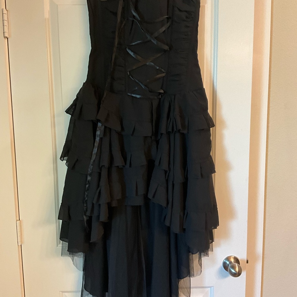 BURLESKA GOTHIC BEVERLY VAMPIRE WEDDING PROM VICTORIAN BLK  CORSET Size 32 - Picture 8 of 12